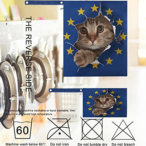 חתול Visesunny בדגל תלת מימד הדפס 2 יחידים שקית רטובה עם כיסי רוכסן תיק חיתולים מרווח לשימוש