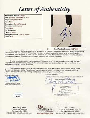 טיילור הוקינס חתם על חתימה בגודל מלא פנדר אדום סטראטוקסטר גיטרה חשמלית עם ג 'יימס ספנס מכתב אותנטיות ג' יי. אס.