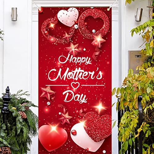 שמח אמא של יום דלת כיסוי אמא של יום מסיבת באנר רקע גדול בד צבעוני דלת כיסוי שמח אמהות יום באנר עבור שמח