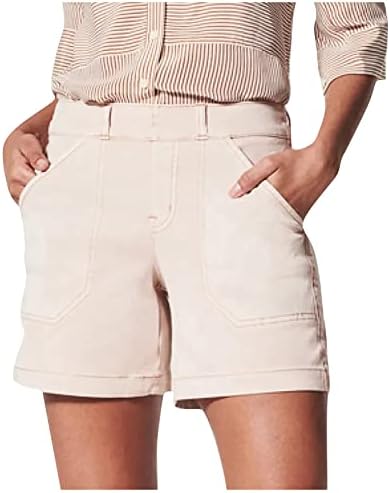 נשים של למתוח אריג מכנסיים קצרים כושר רגיל טיולים מכנסיים קצרים עם כיסים קיץ מזדמן ספורט מכנסיים