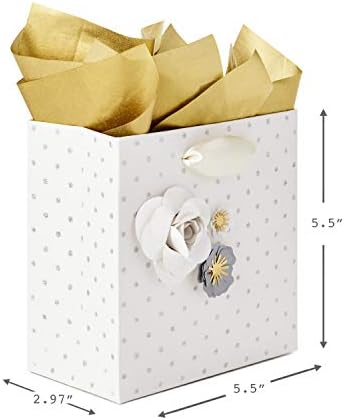 חתימת סימן היכר 5& 34; שקית מתנה קטנה עם נייר טישו לחתונות, יום האם, ימי הולדת, מקלחות כלה, התקשרויות,