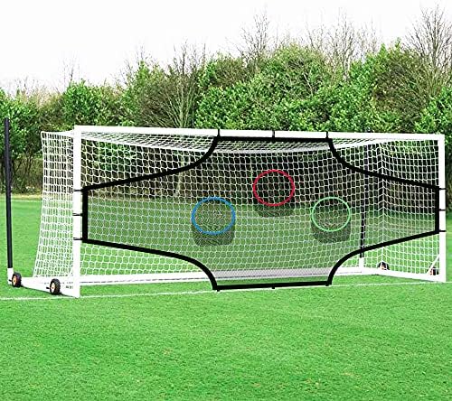 פרולי כדורגל המטרה המטרה רשתות 24 רגל/12 רגל עם 7 אזורי ניקוד, כדורגל המטרה המטרה אימון עוזר עם מטרות צבעוניות,