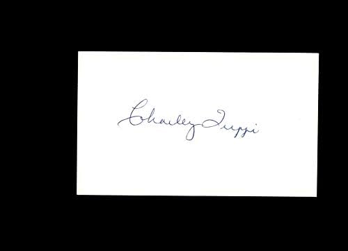 Charley Trippi יד חתומה 3x5 כרטיסי אינדקס חתימה Hof Chicago Cardinals