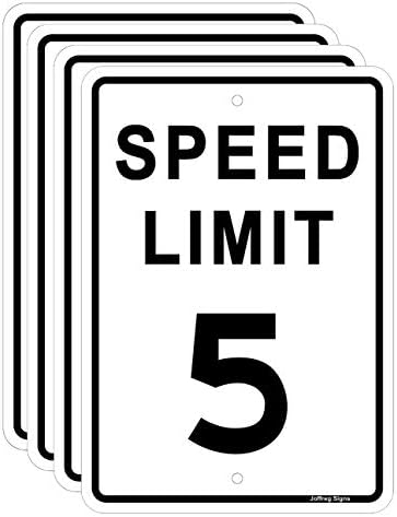 הגבלת מהירות של joffreg שלט 5 קמש, 17 אינץ ', אלומיניום רפלקטיבי, 4 חבילה