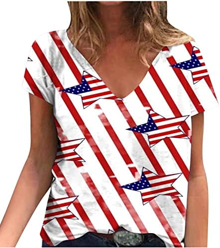 נשים 4 ביולי חולצת טשן מככבות דגל מפוס