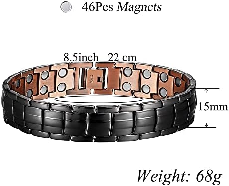 צמיד נחושת לגברים דלקת מפרקים שגרונית מיגרנה קרפלית מנהרה קרפלית הקלה על תכשיטי אופנה ריפוי מרפא מגנט