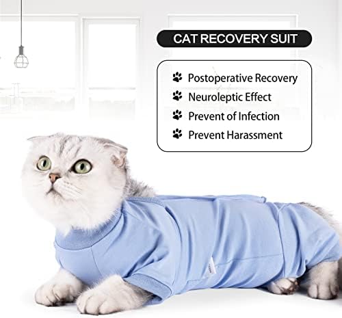 חליפת התאוששות לחתולים לאחר הניתוח, בלאי התאוששות לחיות מחמד לפצעי בטן חתול חרוט קון אלטרנטיבה