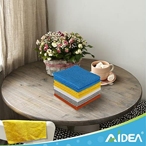 מטליות ניקוי מיקרופייבר של AIDEA-100PK, רכים יותר וסופגים יותר, ללא מוך, שטיפה מטלית לבית, מטבח, מכונית,