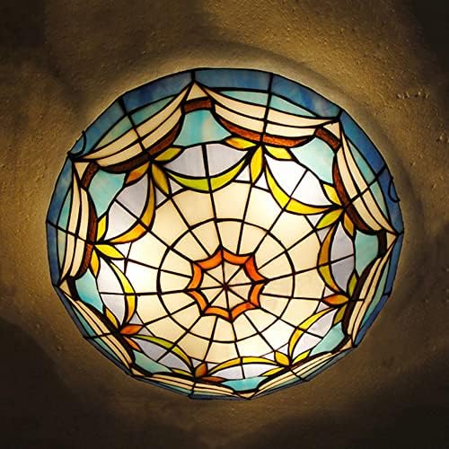 ליטפאד טיפאני תקרה מסורתית הר קערה קערה גוון ויטראז 'משימה זכוכית הפוכה מנורת תקרה סומק תאורה תליון