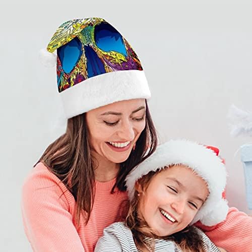 צבעוני גולגולת מגניב חג המולד כובע סנטה קלאוס כובעי קצר קטיפה עם לבן חפתים לגברים נשים חג המולד חג מסיבת