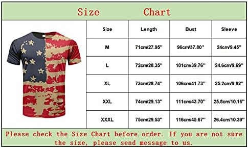 כוכבים ופסים מדפיסים חולצת טריקו לגברים דגל אמריקאי ארהב יום העצמאות יום 4 ביולי חולצת טי חייל שרוול קצר גברים