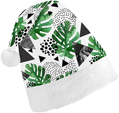 גיאומטריה טרופי צמח חג המולד כובע סנטה קלאוס כובעי קצר קטיפה עם לבן חפתים לגברים נשים חג המולד מסיבת חג קישוטים