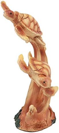 אברוס חוקר צבי ים תפאורה פסל בגובה 7.5 בגובה שרף עץ פו סיום חיים ימיים צב צבים סצנה צלמית כ- PIMORINE