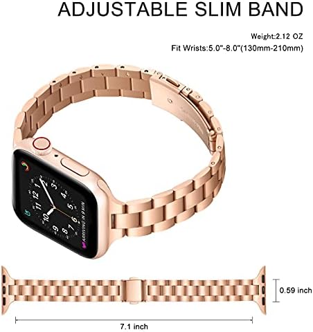 רצועה דקה של OMIU תואמת עם Apple Watch 40 ממ 38 ממ 41 ממ 42 ממ 44 ממ 45 ממ 49 ממ, רצועת צמיד מתכת