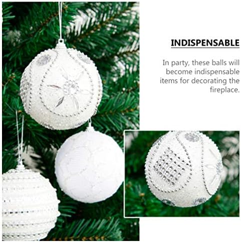מלאכת קצף של עיצוב חג המולד של Nuobesty: Oranment חג המולד 8 סמ כדורי קצף לבנים כדורי ילדים