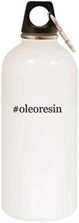 מוצרי מולנדרה oleorsin - 20oz hashtag נירוסטה בקבוק מים לבן עם קרבינר, לבן