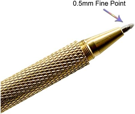 LOPENLE 1 PCS פליז מוצק עט אריה עט עט קלאסי עט מתכת כבד עט ראש אריה כבד עם 12 יחידות מילוי עט הניתן