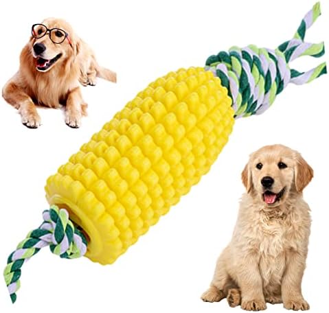 Coecosi כלב צעצוע תירס ， מקל טוחן חיית מחמד אינטראקטיבי בצורת תירס ， צעצועי לקיעת שיניים, צעצועים