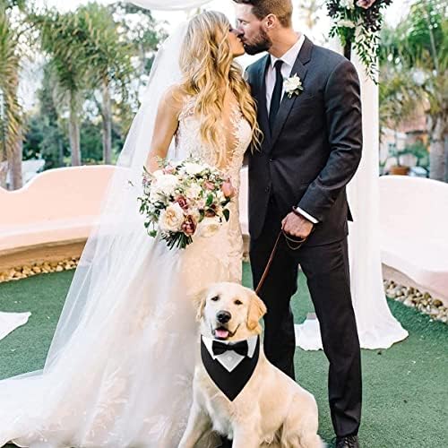 כלב רשמי טוקסידו חתונה כלב בנדנה צווארון יום הולדת לתלבושת גור עם עניבת פרפר מתכווננת פרפר פרפר צווארון