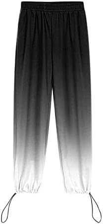 מכנסיים מותניים ספורטיביים מכנסיים אתלטים מדפיסים כיסים תחתונים מתאימים לנשים מכנסי טרנינג מכנסי טרנינג גבוהים