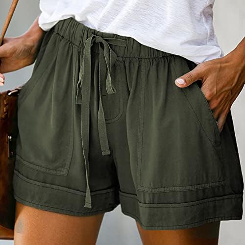 מכנסי טרקלין בגודל של נשים בגודל מכנסיים אלסטיים מותניים מזדמנים מכנסיים קצרים מכנסיים קצרים רופפים מכנסיים