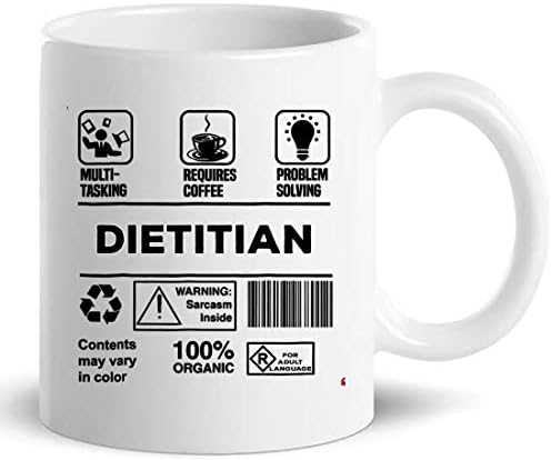 מצחיק דיאטנית ספל הטוב ביותר רשום דיאטנית קפה כוס דיאטניםעובדים חולצה מתנה תזונאי מתנות לנשים גברים