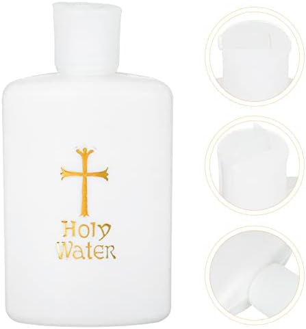 Abofan 4PCS בקבוקי מים קדושים מפלסטיק מים קדושים מכולות ריקות עם לוגו חוסם זהב פסחא דתי בקבוק ריק לבקבוק טבילה