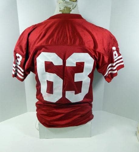 1995 סן פרנסיסקו 49ers Derrick Deese 63 משחק הונפק אדום ג'רזי 52 DP30189 - משחק NFL לא חתום משומש
