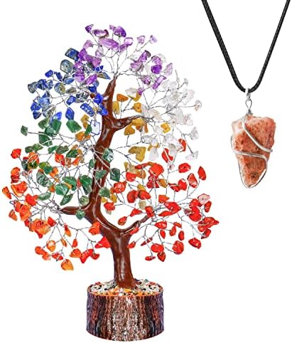 עץ צ'אקרה, עץ קריסטל לאנרגיה חיובית, אביזרי מדיטציה, שרשרת תליון, קריסטל אבן סאונסטל, מתנות רוחניות