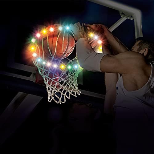 חישוק כדורסל חיצוני הוביל אורות, הפעלת שלט רחוק, לשחק כדור סל לילה, 9 צבעים בהירים 9 מצבים, עמיד למים הוביל אור,