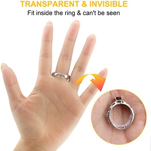 טבעת סייזר שמאי עבור רופף טבעות, 16 חבילה 8 גדלים סיליקון בלתי נראה טבעת גודל מפחית משמרות עבור גברים נשים רחב