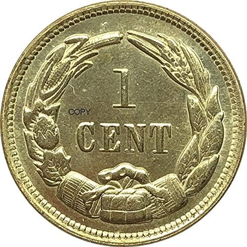צ'נצ'ן ארצות הברית מדינות הקונפדרציה של אמריקה 1 סנט הסלטין רסטריקה 1861 מטבע מטבע זהב מטבעות מטבעות
