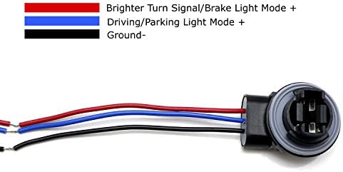 IJDMTOY זוג 3156 3157 מתאם נשי רתמת חיווט צמות תואמות הן נורות LED/ליבון לאות סיבוב, נהיגה DRL או אורות בלם/זנב