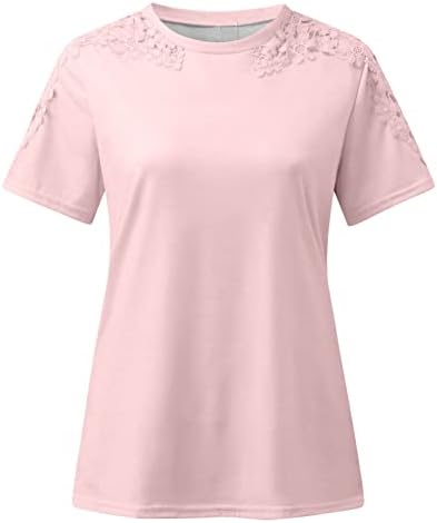 ליידי כותנה תערובת חולצה נשים קיץ קצר שרוול חולצות נוחות צבע בגדי טרנדי צוות צוואר פסים טי לנשים