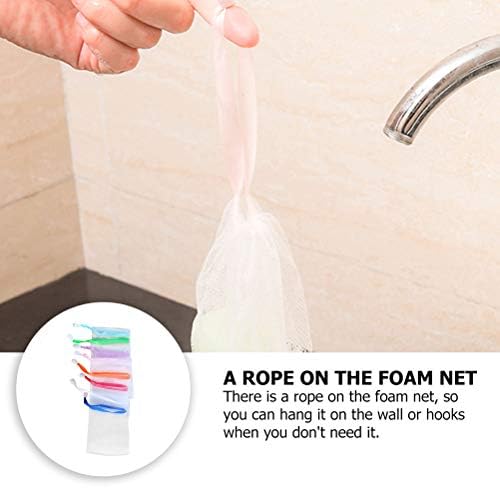 10 יחידות סבון קצף נטו רשת סבון שומר פאוץ מקלחת סבון קצף נטו תליית בועת רשת תיק גוף פנים ניקוי כלי