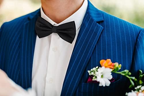 עניבות פרפר לגברים מוצק צבע עצמי עניבת עניבת פרפר כיס כיכר סט קלאסי פורמליות סאטן עניבות פרפר עבור טוקסידו