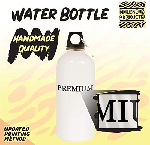 מוצרי מולנדרה HANNY - 20oz hashtag בקבוק מים לבנים נירוסטה עם קרבינר, לבן