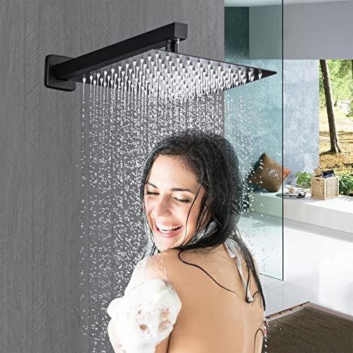 חילולר זרימה גבוהה 12 אינץ 'גשמים מרובעים ראש מקלחת נירוסטה מקלחת מקלחת גוף כיסוי תקרה או קיר הרכבה ראש מקלחת