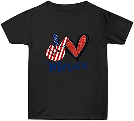 חולצת דגל אמריקאית לנשים שרוול קצר טיז בסיסי טיזים גרפיים לבוש פסים ארהב חולצות 4 ביולי 2023