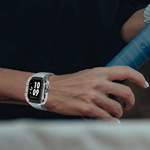 Neyens Chankerent Watch Case+להקה ， עבור Apple Watch 8 7 75 ממ ערכת שינוי גומי לסדרה IWatch 6 SE 5
