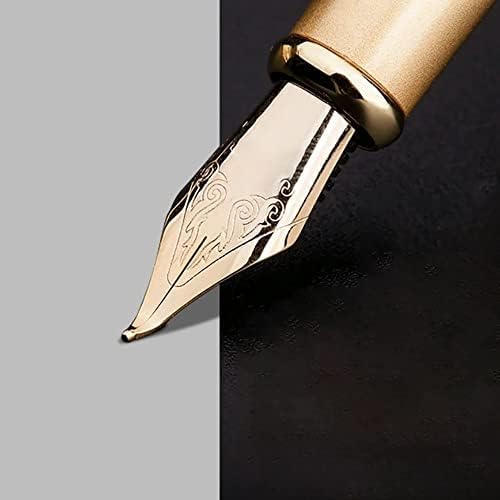 עט מזרקה ASDFGH שחור מתכת שחור ציפורן 0.4 ממ קליפ זהב כתיבת דיו עט לתיקיית בית ספר למשרד עסקים