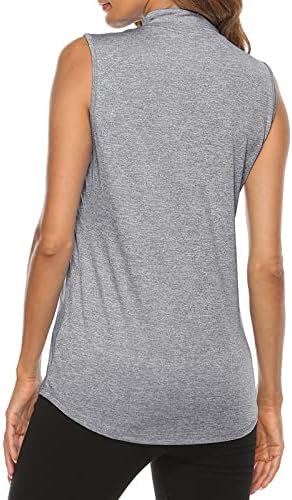 Tanst Sky's Women's Zip Up Tank גופית מהירה אימון יבש צמרות חולצת טניס גולף ללא שרוולים