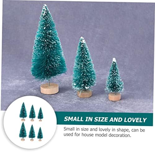 צעצועים 6 יחידות מיני עץ חג המולד דקורציונים פרה סאלה דה קאסה מידה מידה עיצוב מלאכותי פארה מיני