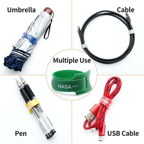 100 יחידות 6 אינץ 'קשרי כבלים לשימוש חוזר 5 צבעים, קשרי חוט מתכווננים של HASA, רצועות כבל כבל