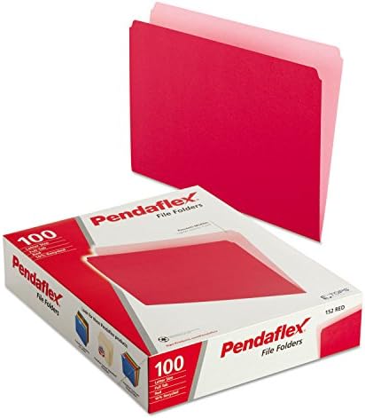 פנדפלקס 152אדום צבעוני קובץ תיקיות, ישר לחתוך, למעלה כרטיסייה, מכתב, אדום / אור אדום, 100 / תיבה