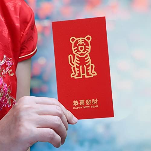סיני אדום מעטפת חדש שנה אדום מעטפות הונגבאו: 12 יחידות 2022 סיני אדום כיס מעטפות שנה אדום מזומנים מנות