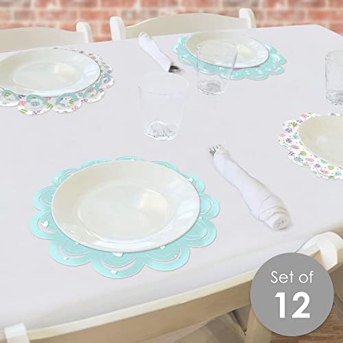 נקודה גדולה של אושר אביב פסחא ארנב - קישוטי שולחן עגול של מסיבת חג הפסחא - מטעני נייר - הגדרת מקום ל 12
