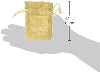 גחלילית יבוא הומפורד יוטה שקיות מתנת שקיות טבעי עם כותנה שרוך, טבעי, 4 על ידי 5-אינץ