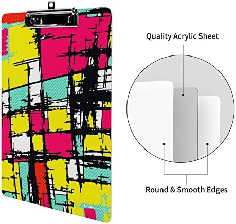 אמנות צבע גרפיטי אקריליק לוח נייד קליפ לוחות עם נמוך פרופיל מתכת קליפ לוח לבית משרד