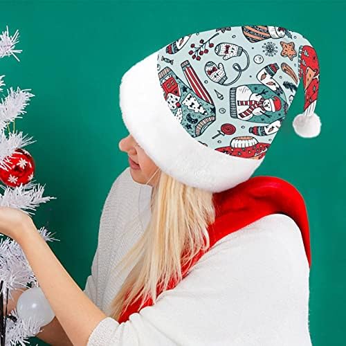 מכוער חג המולד סוודר המפלגה מצחיק חג המולד כובע סנטה קלאוס כובעי קצר קטיפה עם לבן חפתים עבור חג המולד